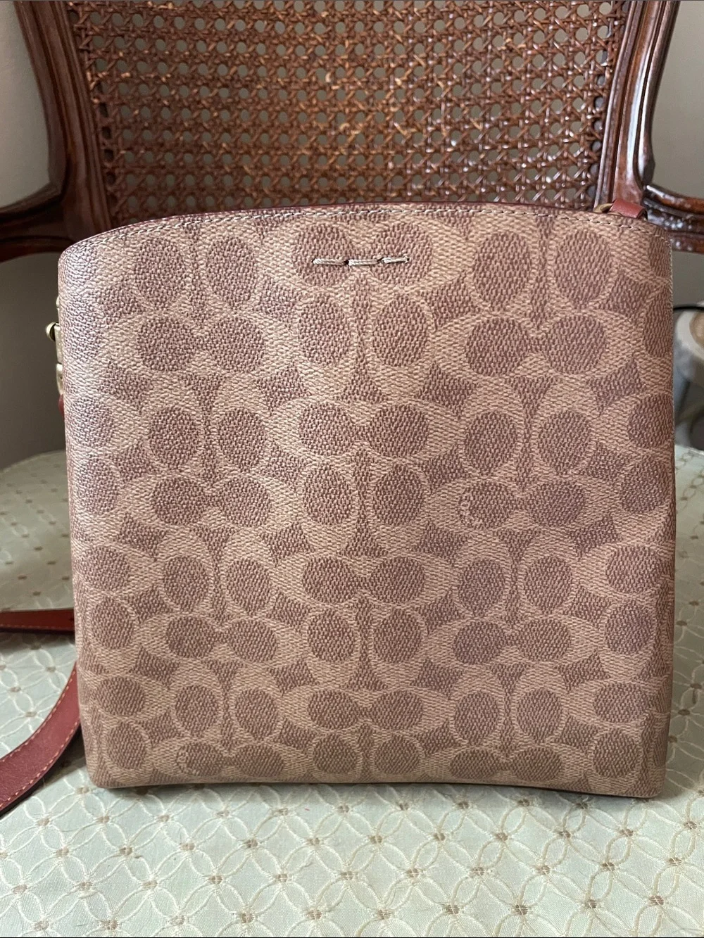 Coach Willow Bucket Bag In Signature Canvas Brown Signature Pattern Shoulder Bag